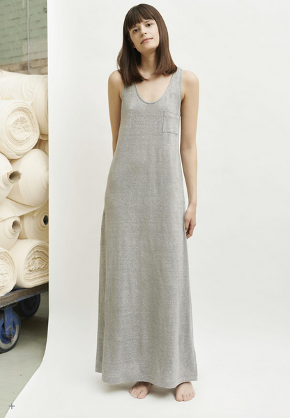 Linen long vest dress in pale grey - Outsider Fashion Linen long vest dress in pale grey - Outsider Fashion