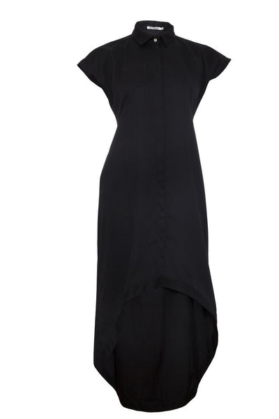 Outsider maxi shirt dress organic cotton in black *size M only*