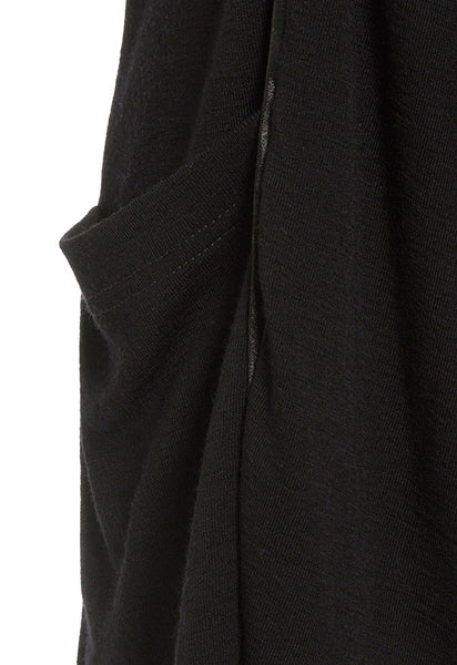 Outsider merino wool satin detail cardigan in black