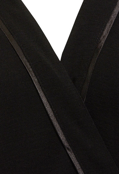 Outsider wrap dress merino wool in black