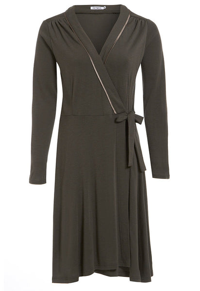 Outsider wrap dress merino wool in grey