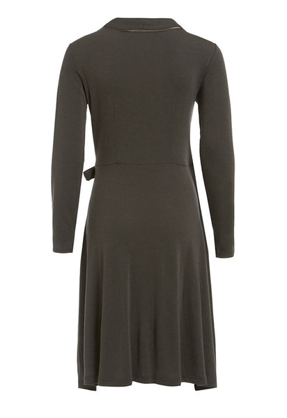 Outsider wrap dress merino wool in grey