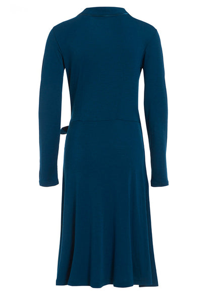 Outsider wrap dress merino wool in teal Outsider Fashion