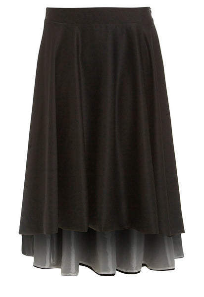 Outsider swing skirt in black organic wool
