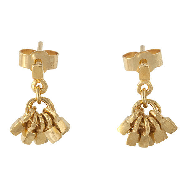 Small 18ct gold plated tassel earrings