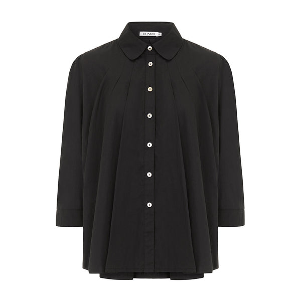 Outsider Trapeze blouse in black organic cotton