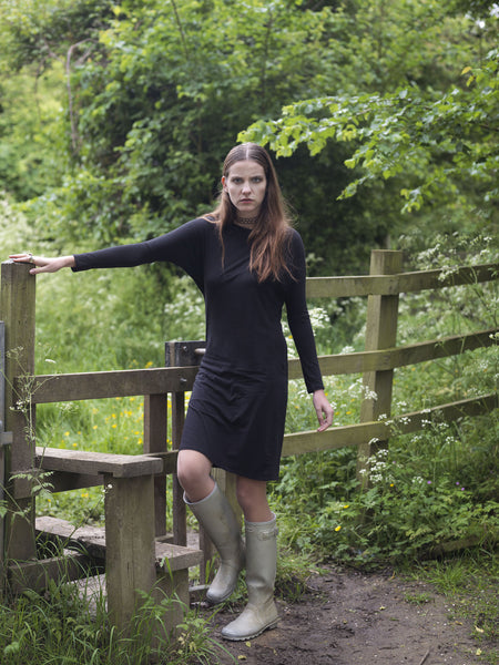 Ethical Fashion by Outsider. Sustainable Fashion using Natural Fabrics - Batwing Dress made from Bamboo and Organic Cotton