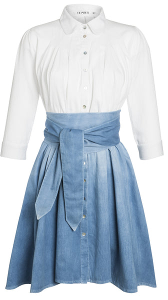 Ethical Fashion by Outsider. Sustainable Fashion using Natural Fabrics - Shirt Dress made from Organic Cotton1 Blue