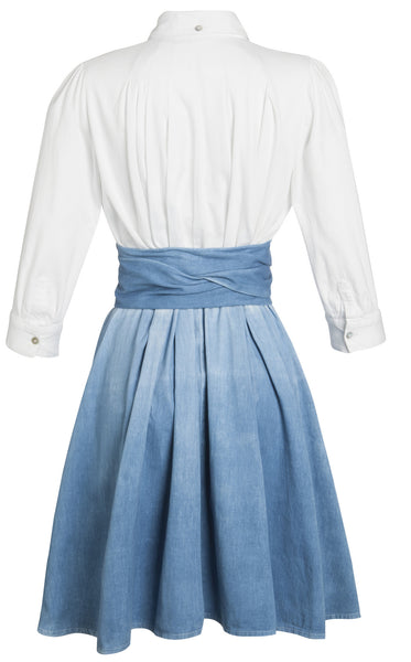 Ethical Fashion by Outsider. Sustainable Fashion using Natural Fabrics - Shirt Dress made from Organic Cotton2 Blue White