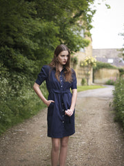 Outsider fitted shirt dress organic cotton in navy
