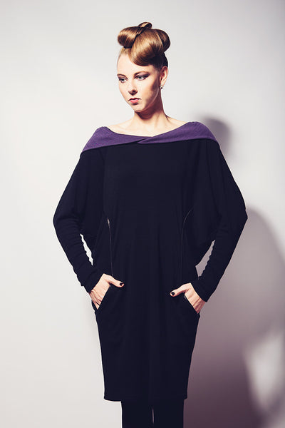 Ethical Fashion by Outsider. Sustainable Fashion using Natural Fabrics - Hoodie Dress made from 100% Merino Wool
