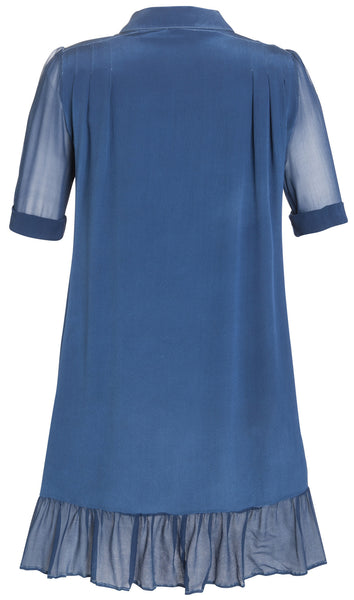 Ethical Fashion by Outsider. Sustainable Fashion using Natural Fabrics - SHIRT DRESS made from silk in Blue1