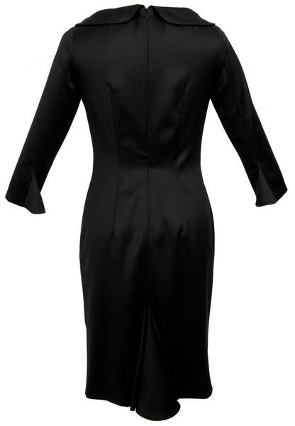 Outsider pleat pencil dress merino wool in black *Last few pieces left!*