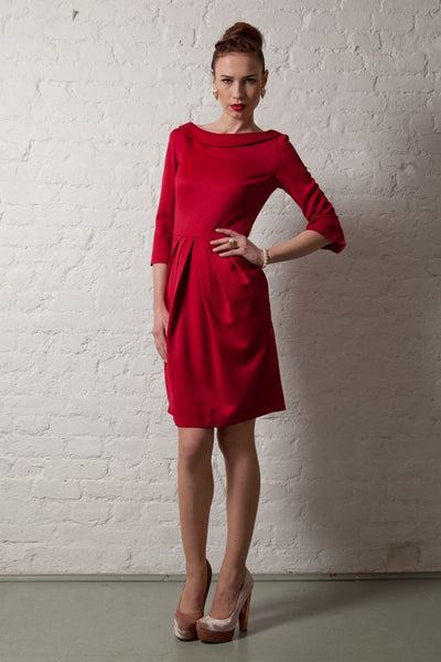Ethical Fashion by Outsider. Sustainable Fashion using Natural Fabrics - Dress made from Merino Wool in Red 3